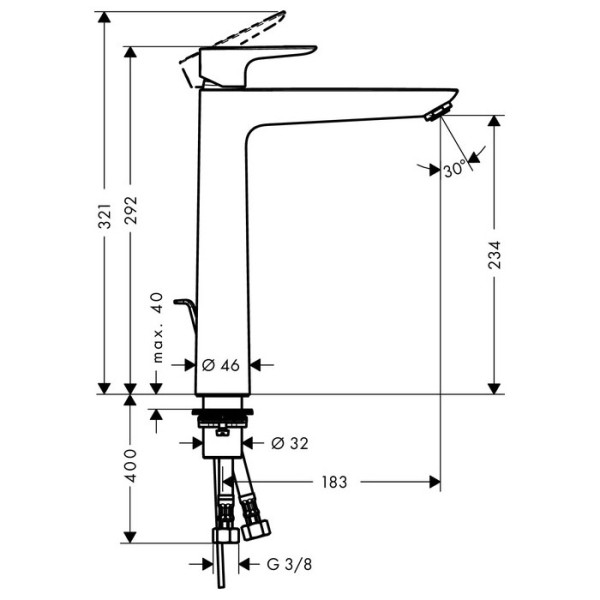 Смеситель для раковины Hansgrohe Talis E (71716000)