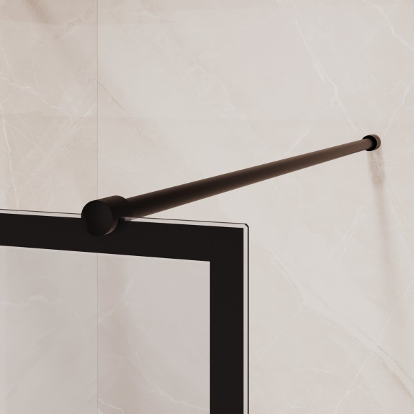 Душевая перегородка RGW WA-018B 1300 стекло рисунок-черный принт, профиль черный (35101813-84)