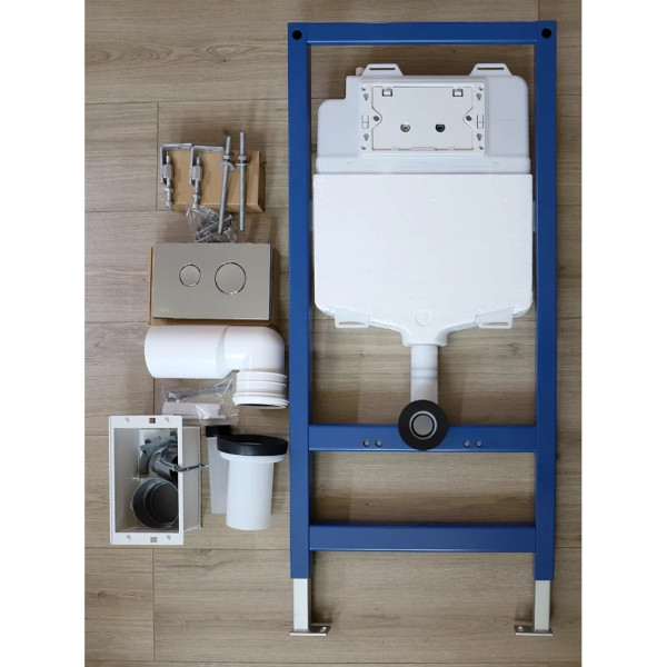 Инсталляция для подвесного унитаза Vier с клавишей, круглая хром (VRQ60-B)