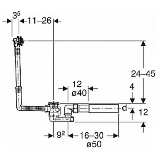 Обвязка для ванны Geberit хром (150.017.00.6)