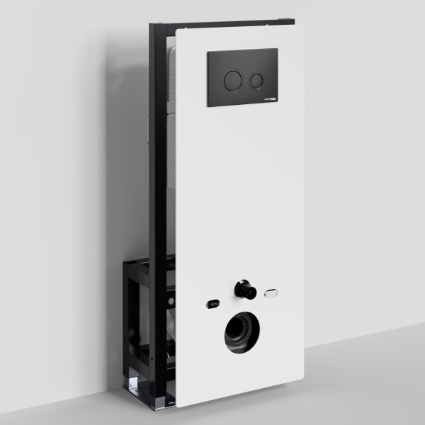 Инсталляция для унитаза WasserKRAFT Glan с клавишей смыва черная матовая (66TLT.010.ME.WH.MB01)