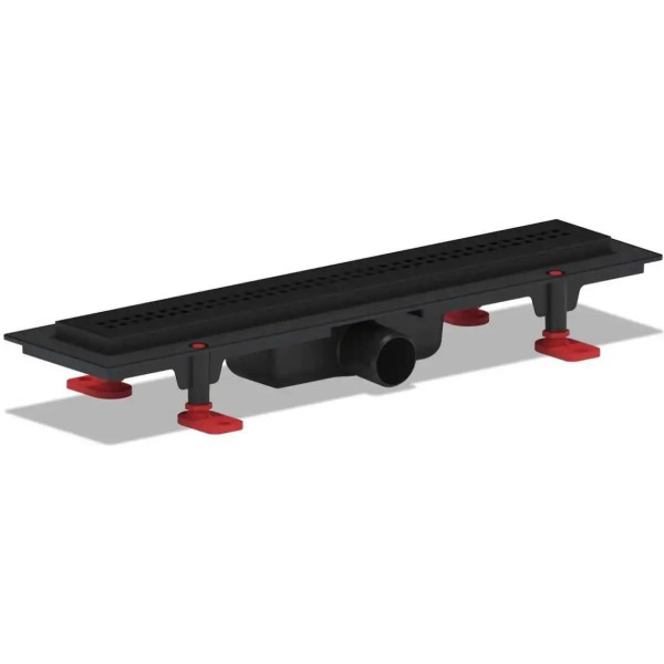 Лоток душевой 850 мм. АНИ "Риф" (реш. нерж сталь, черная, боковой слив D40, комбинированный затвор) АНИ пласт (TL1285BL)