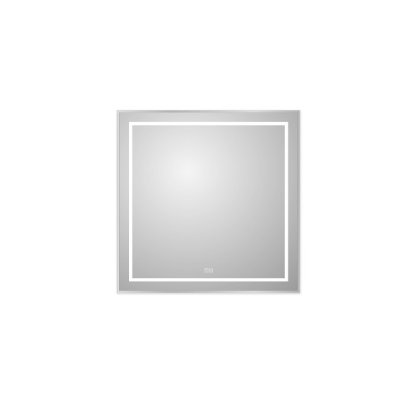 Зеркало BelBagno 800x32x800 в алюминиевой раме со встроенным светильником сенсорным выключателем и подогревом (SPC-KRAFT-800-800-LED-TCH-WARM)