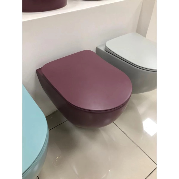 Унитаз подвесной с биде Creavit Free 35,5x51x35 берри матовый (FE322-00BR00E-0000)