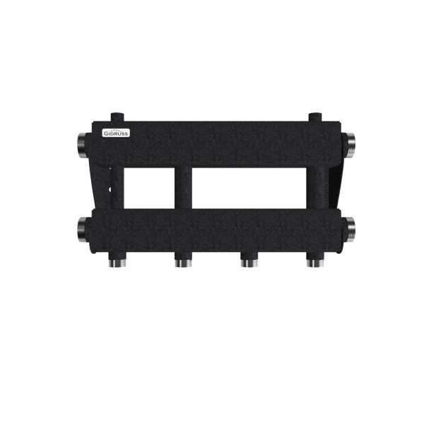Коллектор модульный Gidruss MK-150-2x25 (до 150 кВт, 2 магистр. подкл. G 1 1/2", 2 контура G 1" вверх или вниз, ст. 09Г2С) Коллектор модульный Gidruss MK-150-2x25 (до 150 кВт, 2 магистр. подкл. G 1 1/2", 2 контура G 1" вверх или вниз, ст. 09Г2С)