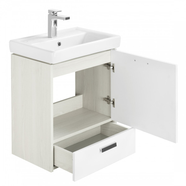 Тумба подвесная Aquaton Йорк 522x345x598 белый, ясень фабрик (1.A170.8.01Y.OAV.0)