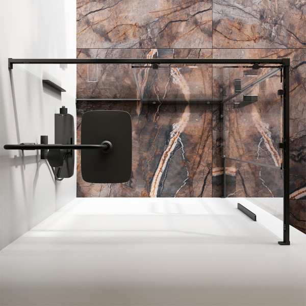 Душевой уголок AM.PM Func 117,8x77x200 стекло прозрачное, профиль черный матовый (W84G-403-12080-BТ)