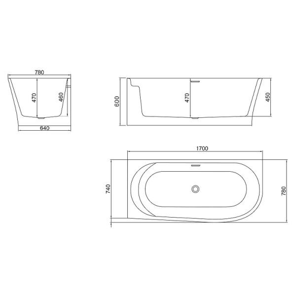 Ванна акриловая BelBagno 170x78 белая (BB410-170-78-L)