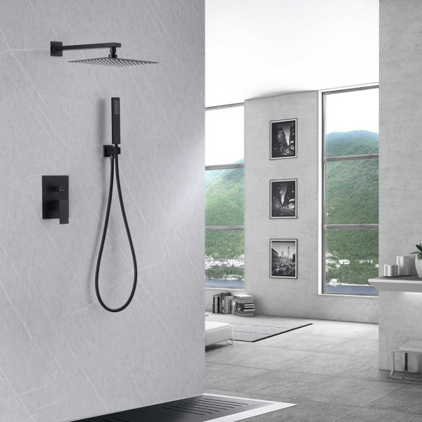 Душевая система Abber Daheim черный матовый (AF8219B)