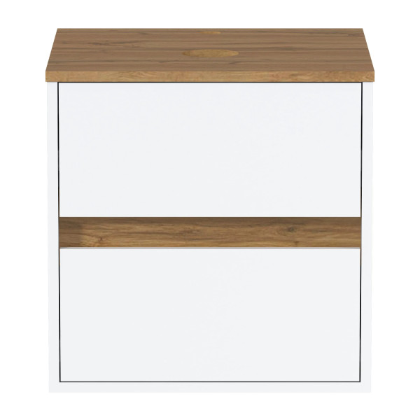 Тумба подвесная 1Marka Veil 500x500x500 белый/дуб ватан (Ц0000035551)