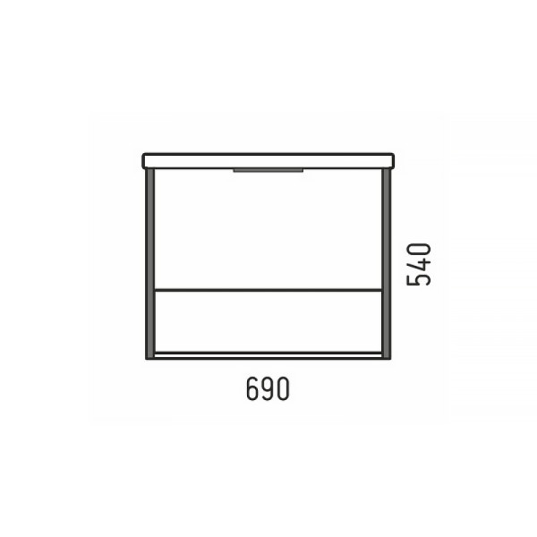 Тумба подвесная Melodia Лофт 70 (Como 70/Фостер 70) 1 ящик дуб крафт зол./черный (MFR80108OK)
