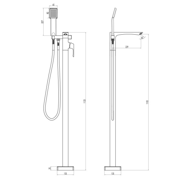 Смеситель для ванны и душа lemark Unit хром (LM4544C)