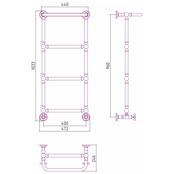 Полотенцесушитель водяной Сунержа Ренессанс 1386 960x400 хром (00-0281-9640) Полотенцесушитель водяной Сунержа Ренессанс 1386 960x400 хром (00-0281-9640)