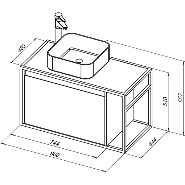 Тумба подвесная Aquanet Nova Lite Loft 90 L белый (00261652)