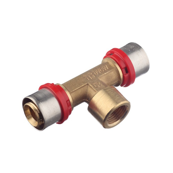 Тройник Tiemme 26х1/2"Вх26 латунь (пресс) (1650105 / 1659G260426CZ) Тройник Tiemme 26х1/2"Вх26 латунь (пресс) (1650105 / 1659G260426CZ)