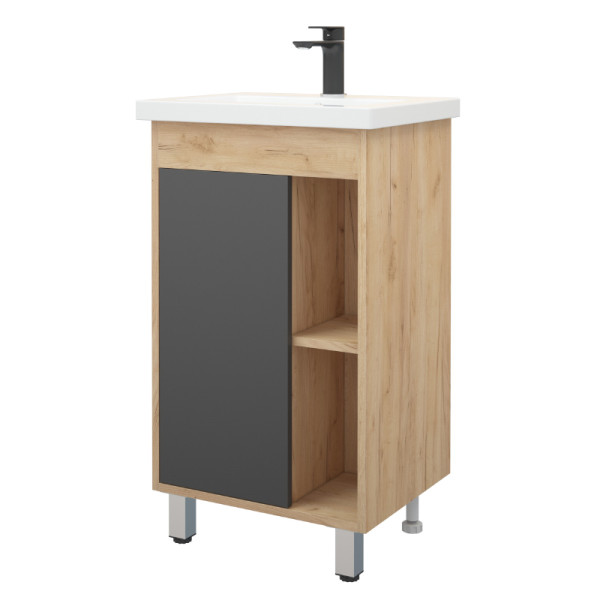 Тумба напольная Melodia Этюд 50 (Como 50) 1 дверь графит/дуб золотой (MFR80038GT)