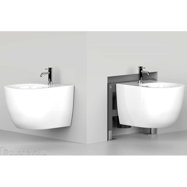 Комплект инсталляция с унитазом и биде Abber с клавишей хром (AC1100-AC0105-AC0121-AC1150-AC0101P)