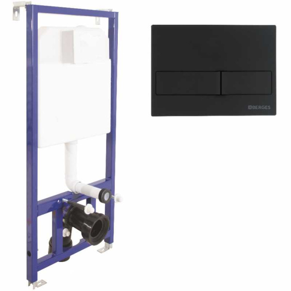 Инсталляция для подвесного унитаза Berges NOVUM L5 с клавишей (040215) черный Инсталляция для подвесного унитаза Berges NOVUM L5 с клавишей (040215) черный