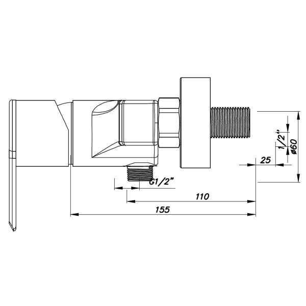 Смеситель для душа Azario Enzo хром (AZ-15710611)