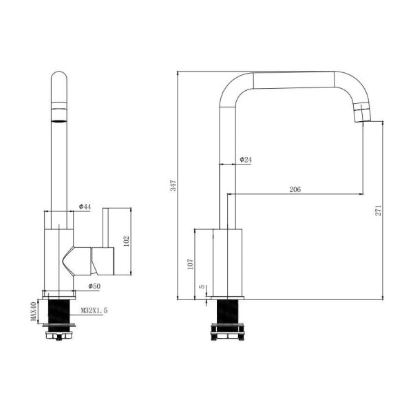 Смеситель для кухни Aquatek черный матовый (AQ1080MB) Смеситель для кухни Aquatek черный матовый (AQ1080MB)