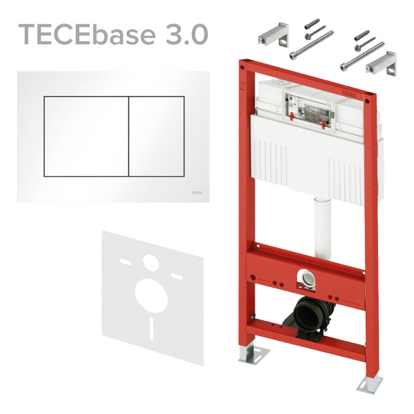 Инсталляция для подвесного унитаза Tece TECEbase 3.0 клавиша TECEnow белая глянец латунный вентиль (N500413) Инсталляция для подвесного унитаза Tece TECEbase 3.0 клавиша TECEnow белая глянец латунный вентиль (N500413)
