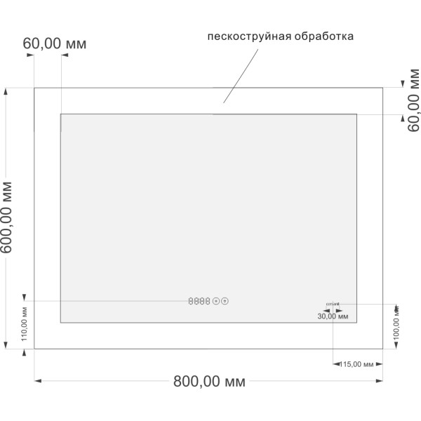 Зеркало Cersanit LED Design Pro 060 80х60 с подсветкой с часами 