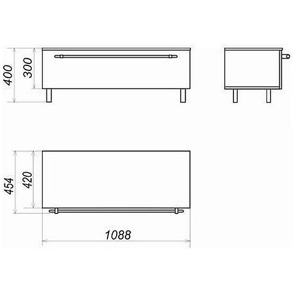 Тумба напольная Valente Severita 1088x454x400 белый глянец (S15)