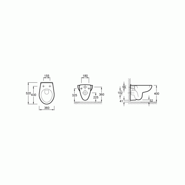 Унитаз подвесной Jacob Delafon Mideo 520х360х400 (E4345G-00) Унитаз подвесной Jacob Delafon Mideo 520х360х400 (E4345G-00)