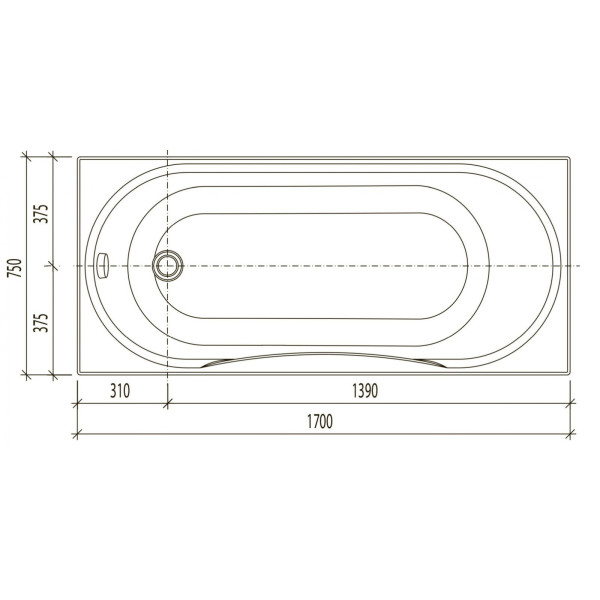 Ванна акриловая Eurolux Olive 170х75