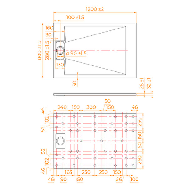 Душевой поддон RGW TUS-W 80x120 белый (553702812-01)