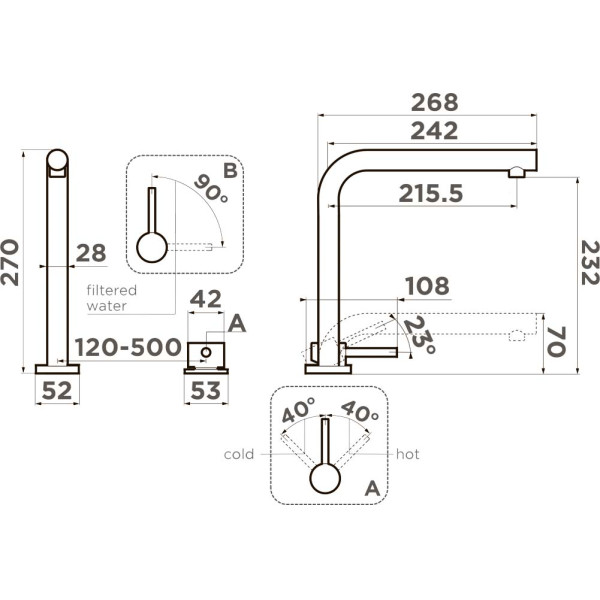 Смеситель для кухни Omoikiri Nara 2 Plus-LG светлое золото (4994486)