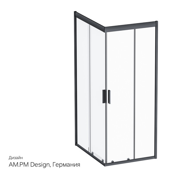 Душевой уголок AM.PM Gem S 80x100x200 стекло прозрачное, профиль черный матовый (W93G-404-100280-BT)