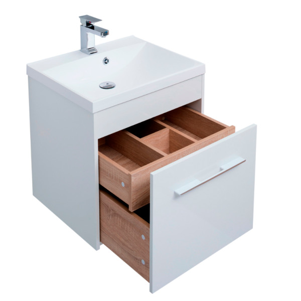 Тумба подвесная Aquanet Августа 58 белый (ручки хром) (00274017)