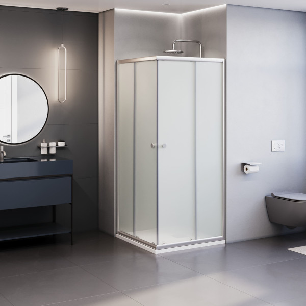 Душевой уголок RGW Dolphin 80x80 стекло фабрик (fabrik), профиль хром (28912588-101)