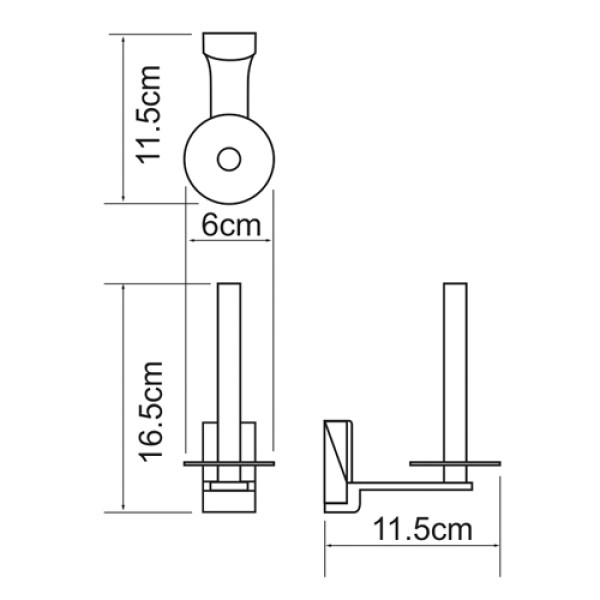 Держатель для туалетной бумаги WasserKRAFT Leine 6х16,5х11,5 хром (K-5097)