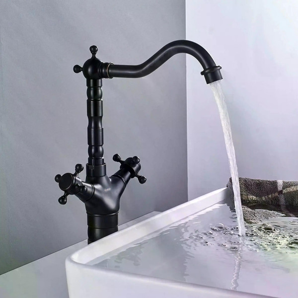 Смеситель для раковины Rea Rustico черный матовый (REA-B5520) Смеситель для раковины Rea Rustico черный матовый (REA-B5520)