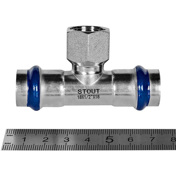 Тройник переходной 18х1/2"Вх18 Stout SSS-2015 ВПр-ВР (нерж.ст., пресс) SSS-2015-001812 Тройник переходной 18х1/2"Вх18 Stout SSS-2015 ВПр-ВР (нерж.ст., пресс) SSS-2015-001812