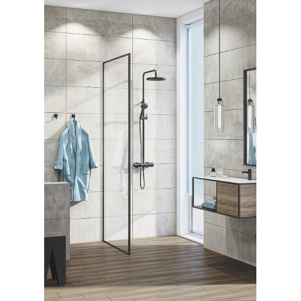 Душевая система Kludi Logo Dual Shower System с термостатом 3 режима черный матовый (6808239-00)