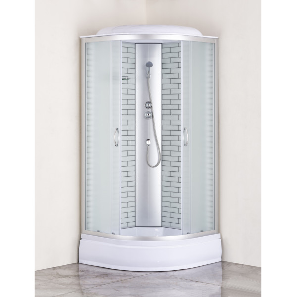 Душевая кабина Loranto 90x90x250 стекло матовое, профиль хром (CS-6690-25FW 90)