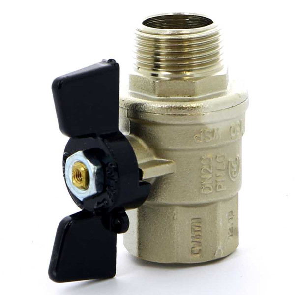 Кран Bugatti 3/4" ВН шаровый Oregon 307 (черная бабочка) (03070065)