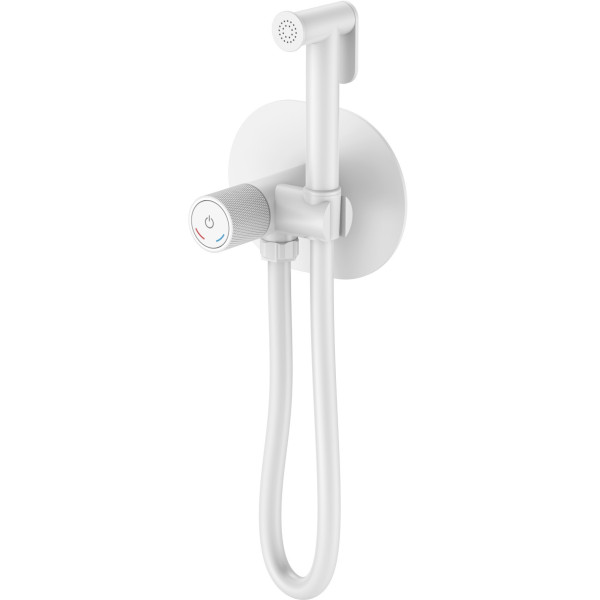 Смеситель с гигиеническим душем Boheme TECH MW (белый) (157-MW)