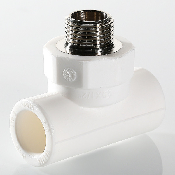 Тройник переходной PP-R 20*3/4"Н VALTEC (латунь, белый) VTp.733.0.02005 Тройник переходной PP-R 20*3/4"Н VALTEC (латунь, белый) VTp.733.0.02005