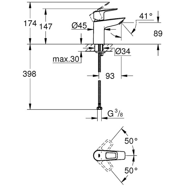Смеситель для раковины Grohe BauLoop New хром (23337001)