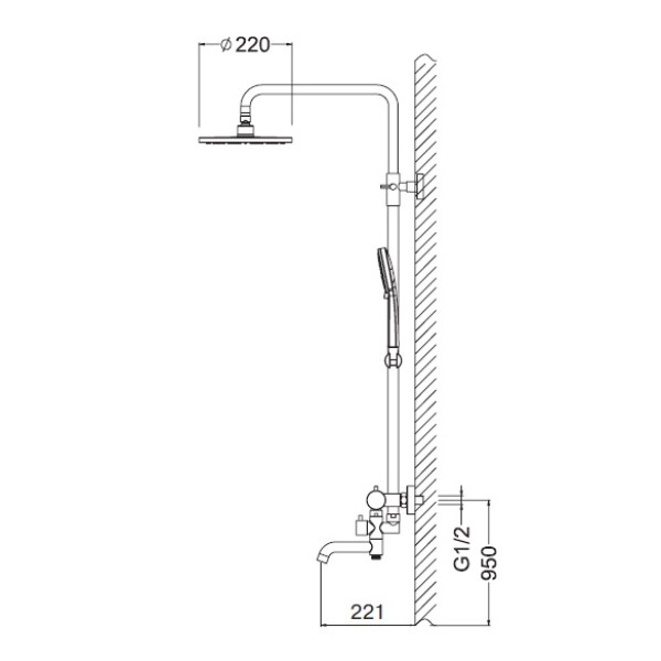 Душевая система с верхним душем, изливом и термостатическим смесителем Zeegres Z.PRATO (14051001) Душевая система с верхним душем, изливом и термостатическим смесителем Zeegres Z.PRATO (14051001)