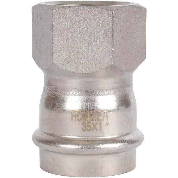 Переход 35х1"В Rommer из нержавеющей стали (пресс) (RSS-0022-000351) Переход 35х1"В Rommer из нержавеющей стали (пресс) (RSS-0022-000351)