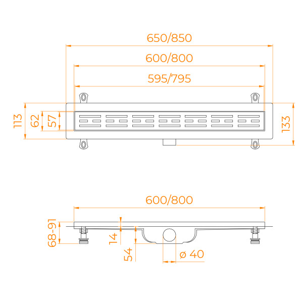 Душевой лоток RGW Drain Leo 800 хром (60211080-01) Душевой лоток RGW Drain Leo 800 хром (60211080-01)