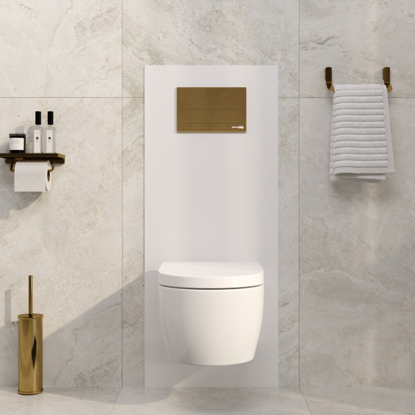 Инсталляция для унитаза WasserKRAFT Glan с клавишей смыва золото глянцевое (66TLT.010.ME.WH.PG04)