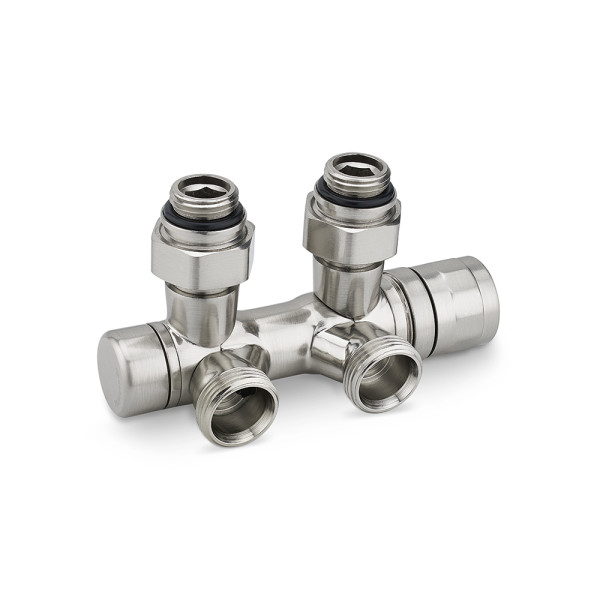 Фитинг двойной термостатический 1/2"х3/4"(18)ЕК универсальный Varmega VMDV25 (матовый никель) (VMDV25-500415)