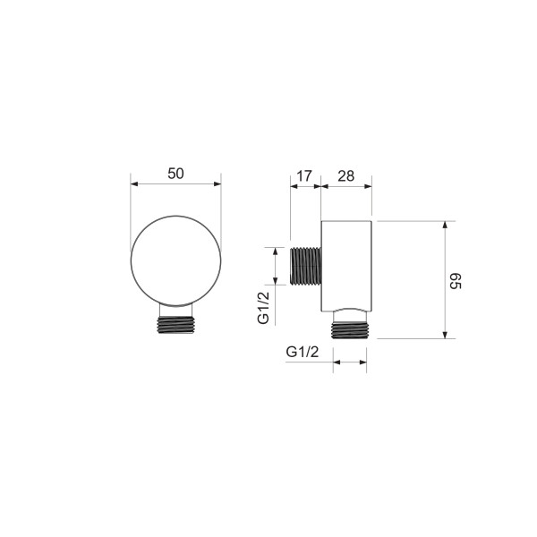 Шланговое подсоединение Aquatek шлифованное черный хром (AQ2457BGM)