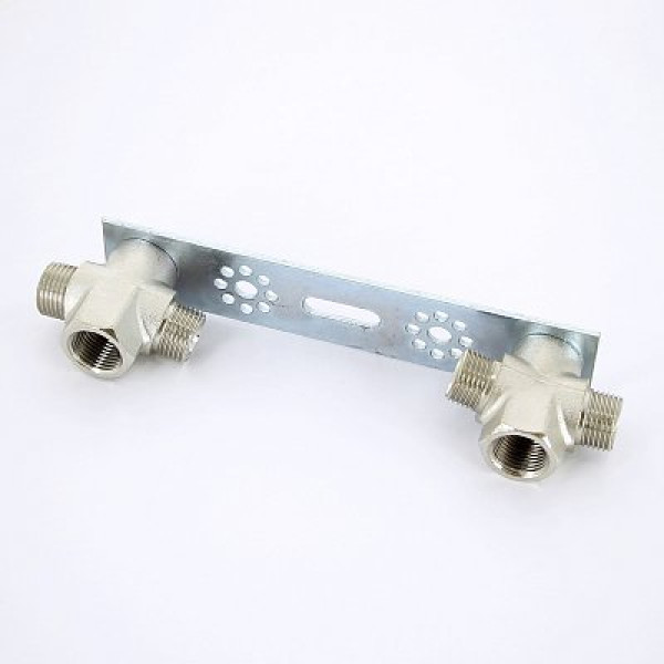 Водорозетка Tiemme 3/4"(18)*1/2" проходная двойная (обжим) (1640044) Водорозетка Tiemme 3/4"(18)*1/2" проходная двойная (обжим) (1640044)